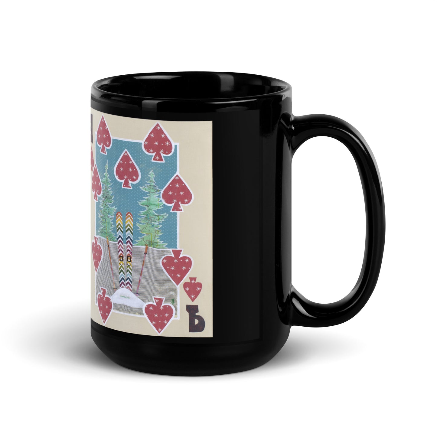 Nine of Spades by Suzanne Villella | Black Glossy Mug