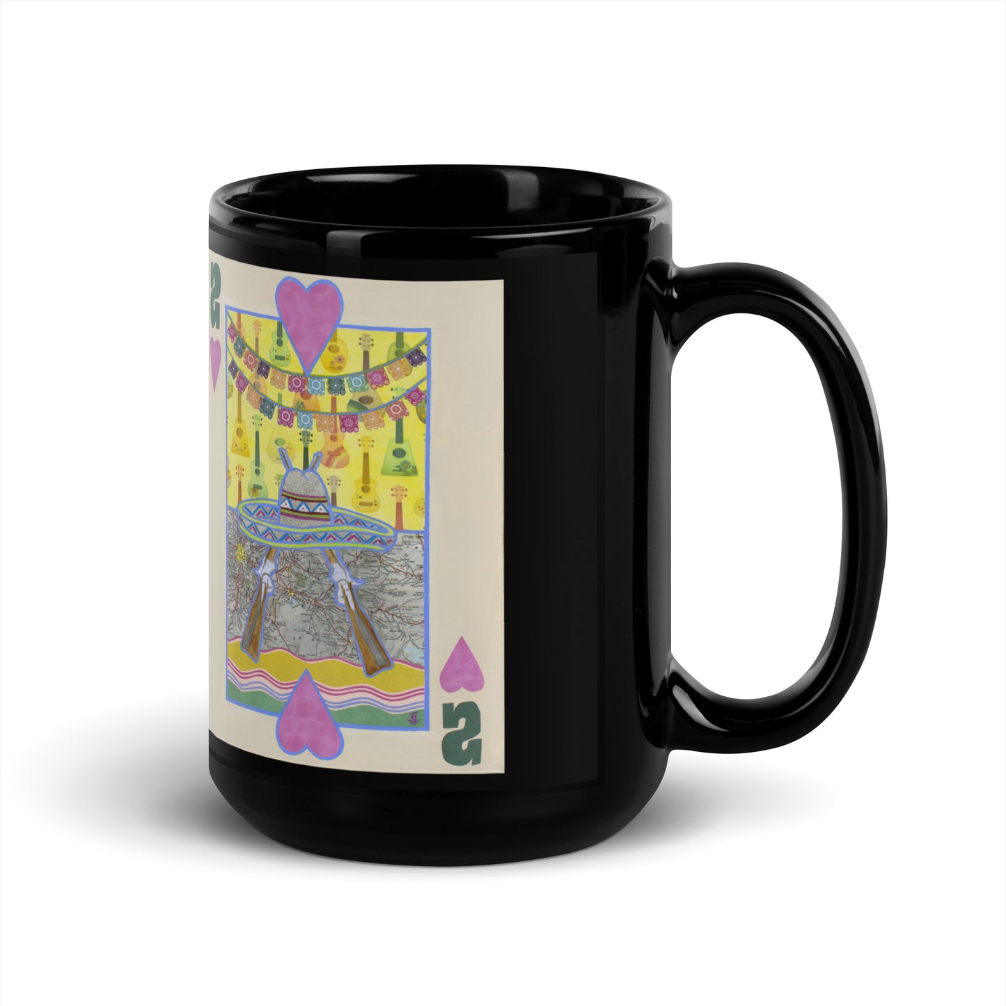 Two of Hearts by Suzanne Villella | Black Glossy Mug