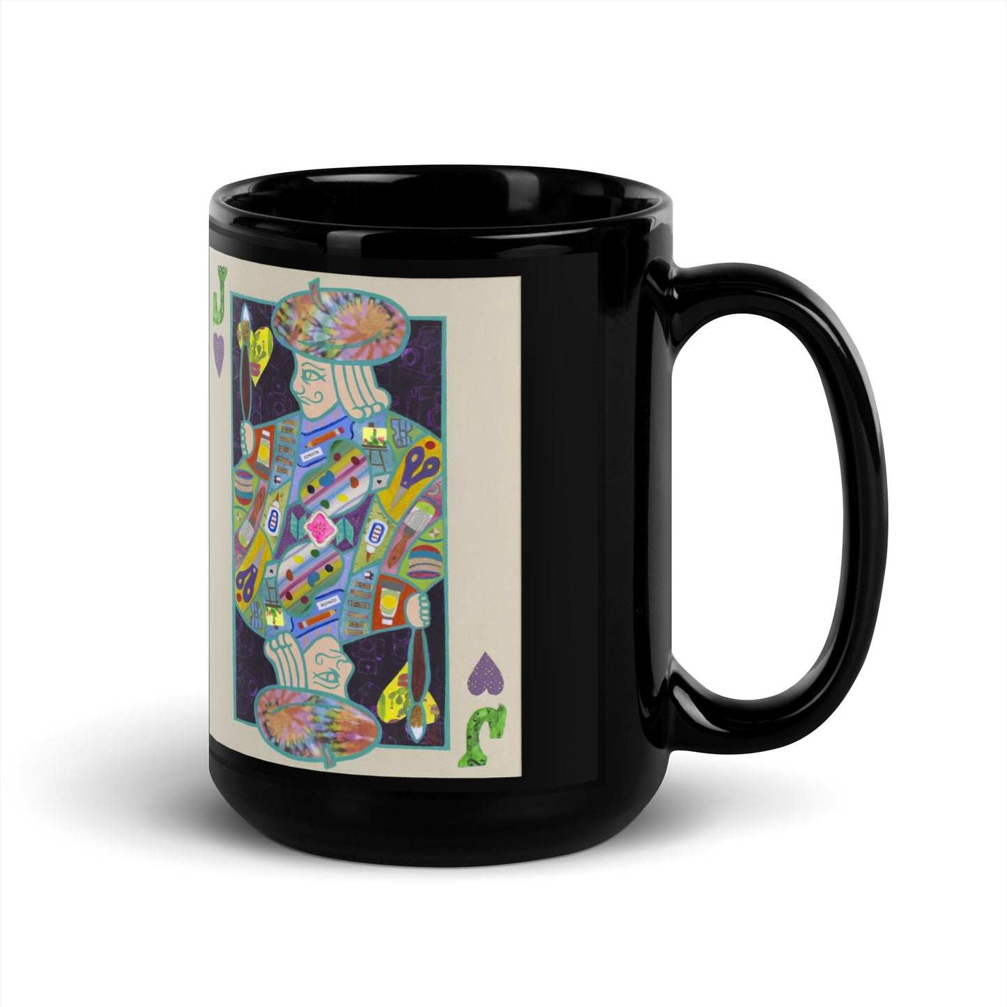 Jack of Hearts by Suzanne Villella | Black Glossy Mug