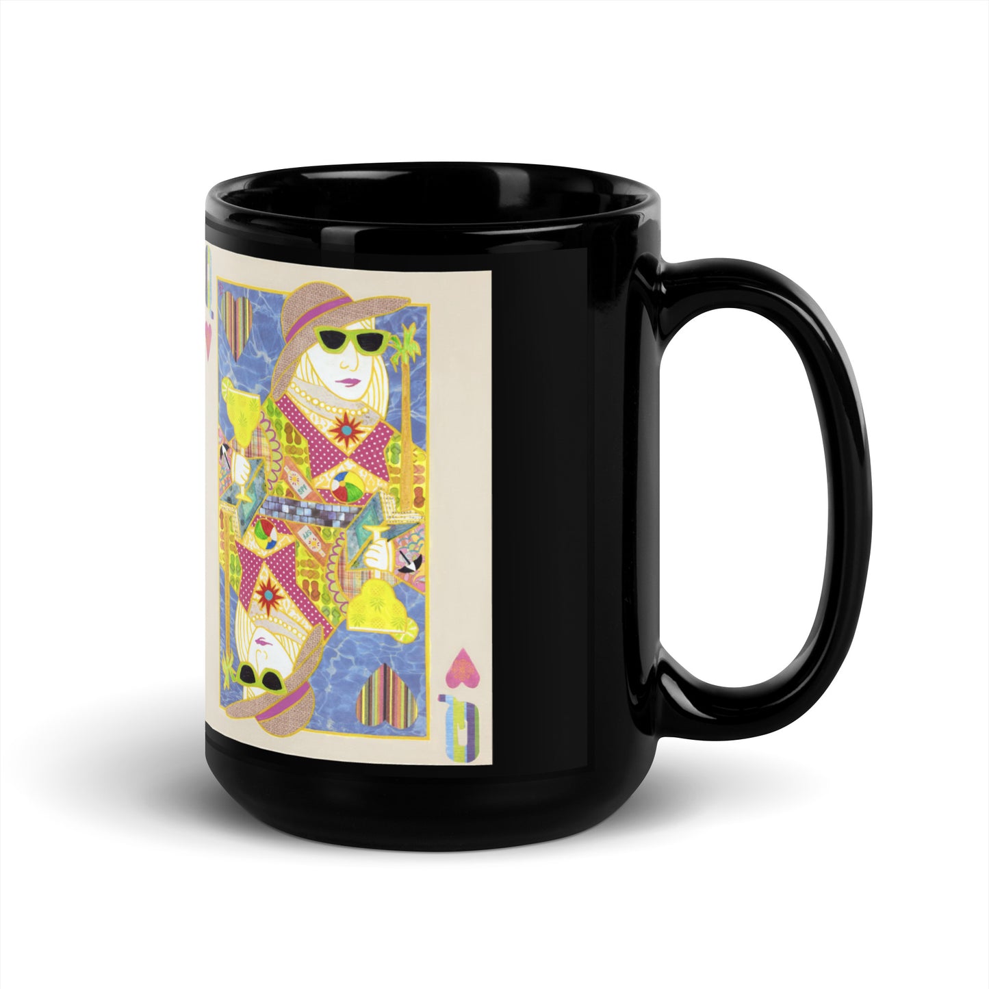 Queen of Hearts by Suzanne Villella | Black Glossy Mug