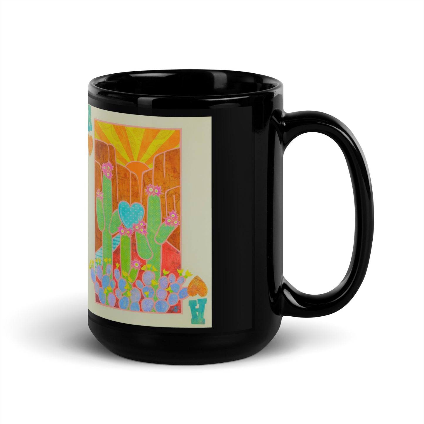 Ace of Hearts by Suzanne Villella | Black Glossy Mug