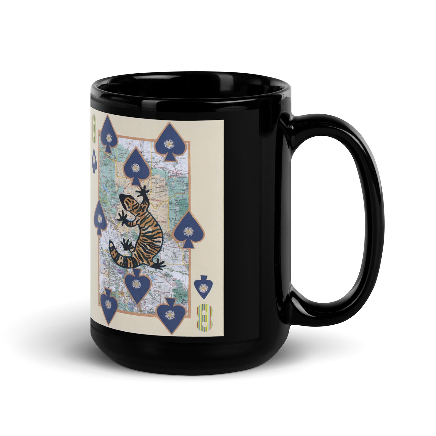 Eight of Spades by Suzanne Villella | Black Glossy Mug