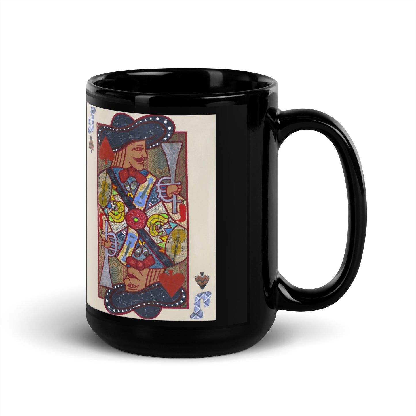 Jack of Spades by Suzanne Villella | Black Glossy Mug