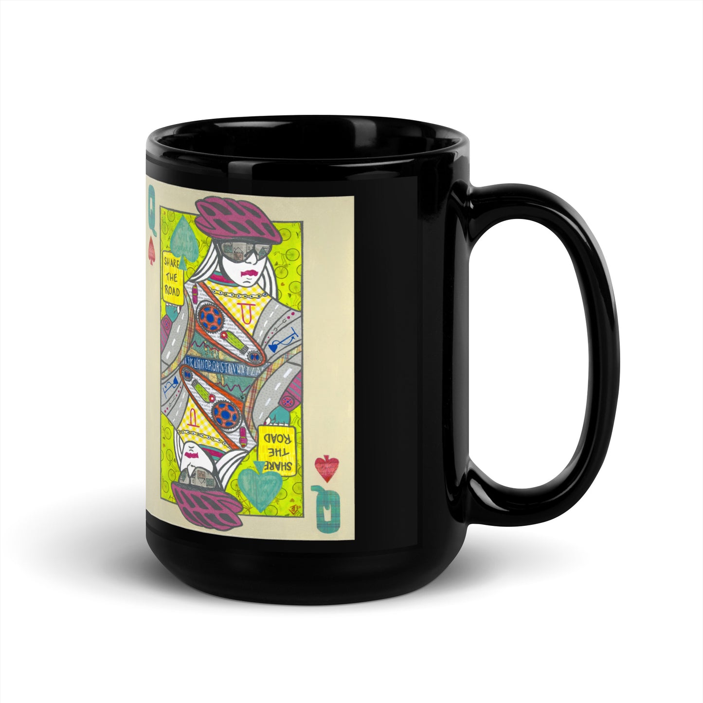 Queen of Spades by Suzanne Villella | Black Glossy Mug