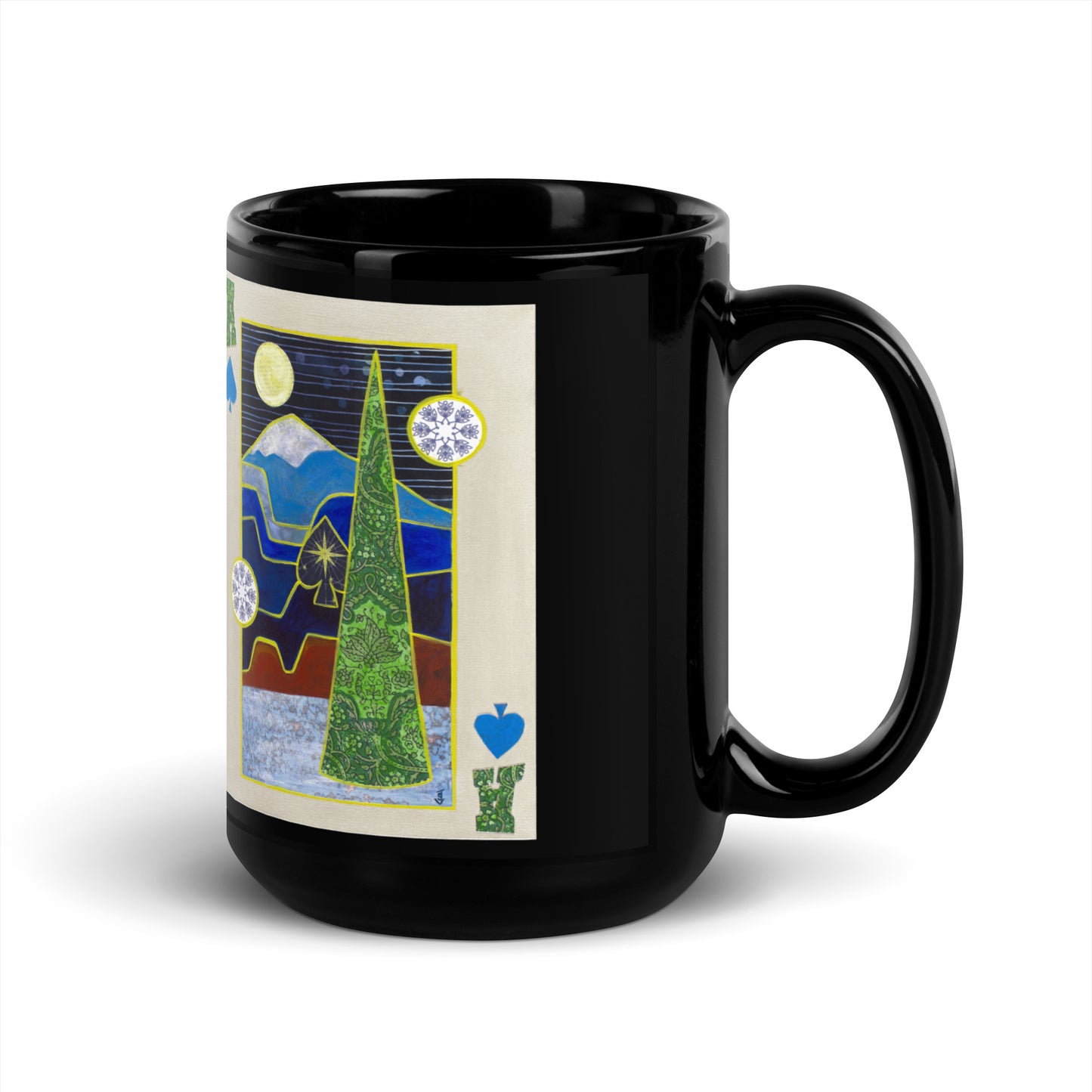 Ace of Spades by Suzanne Villella | Black Glossy Mug