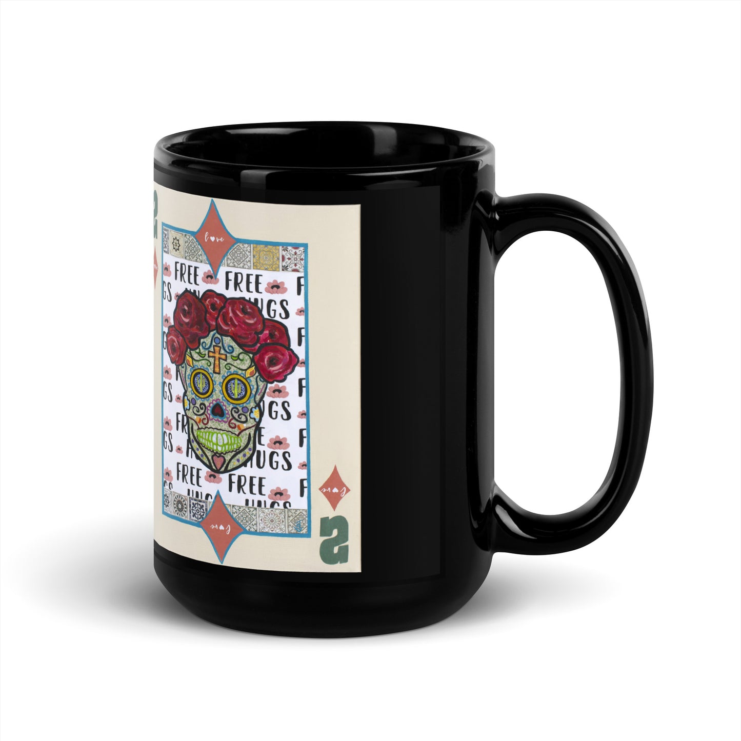 Two of Diamonds by Suzanne Villella | Black Glossy Mug