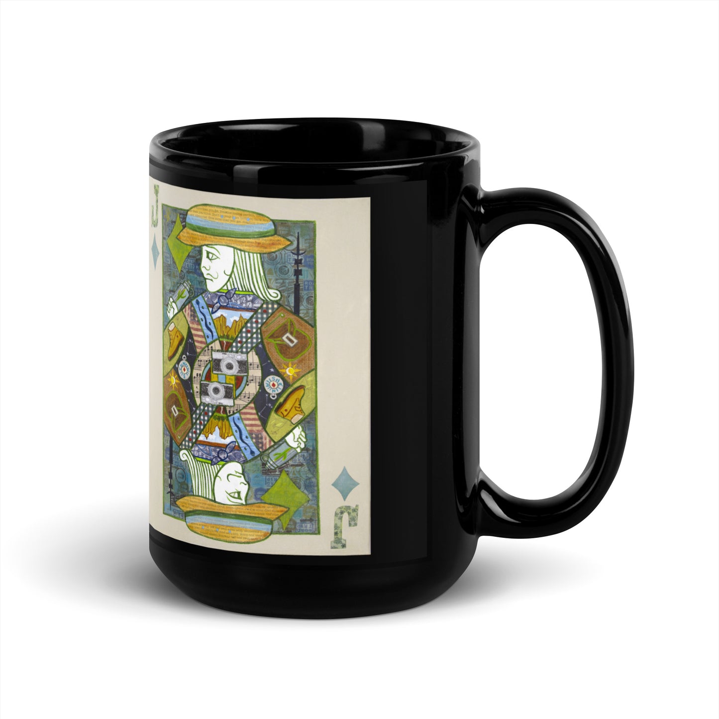 Jack of Diamonds by Suzanne Villella | Black Glossy Mug