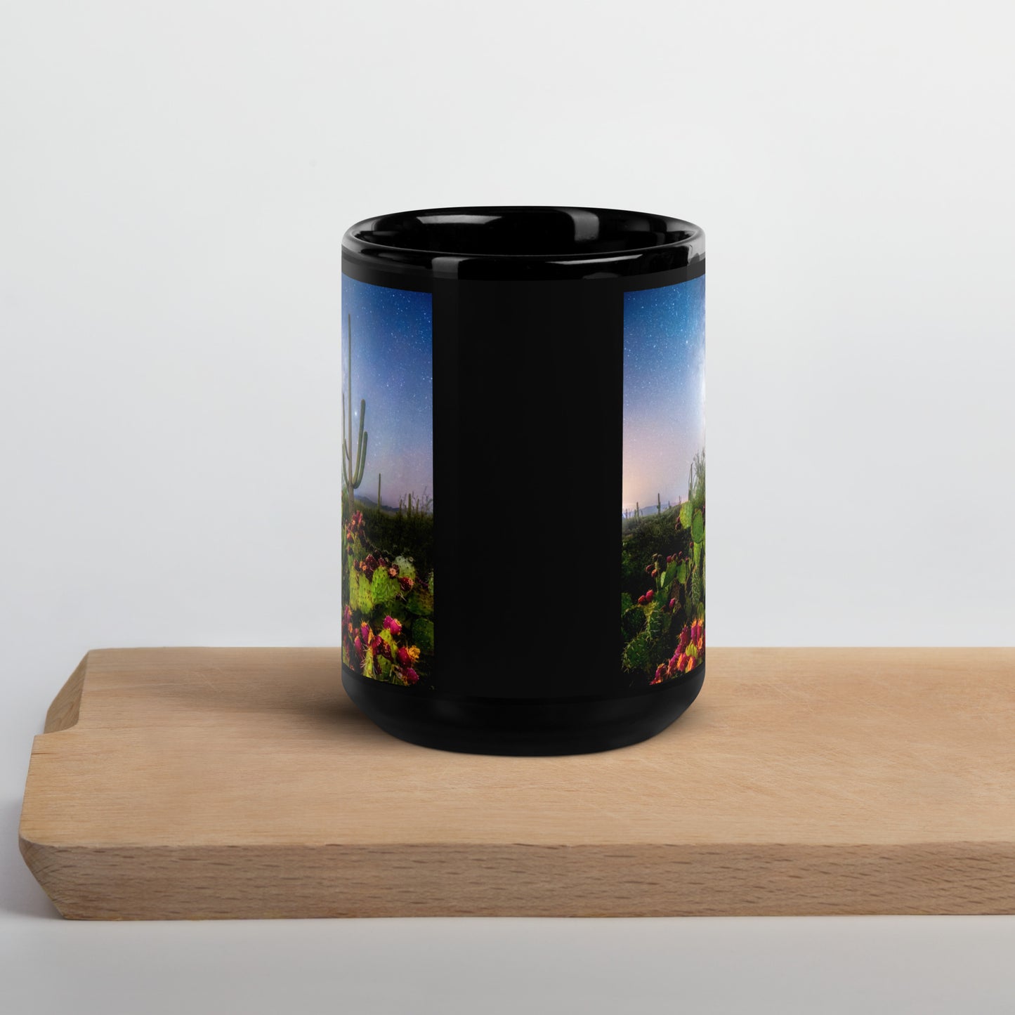 Milkyway Prickly Pear by Sean Parker Photography | Black Glossy Mug