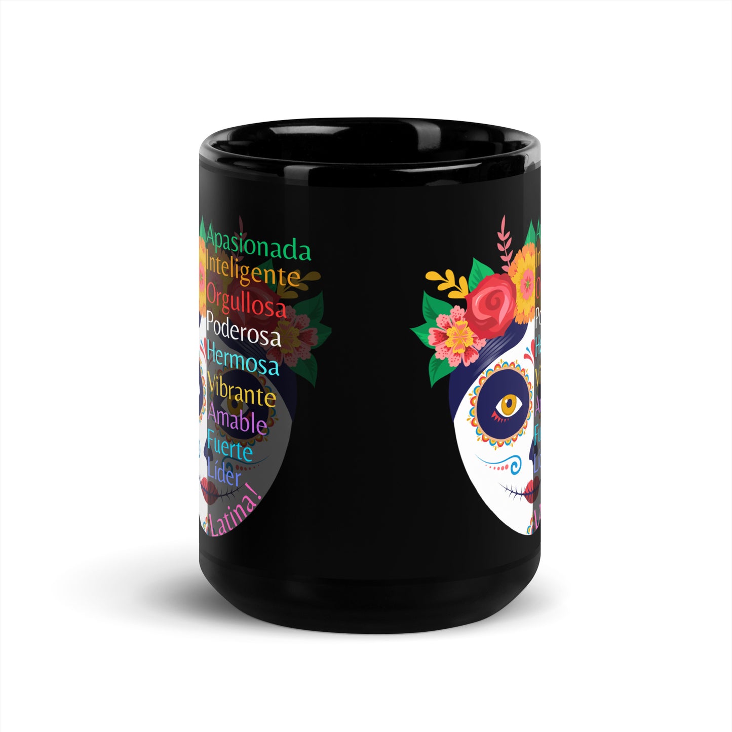 Latina by Enrique Aldana | Black Glossy Mug