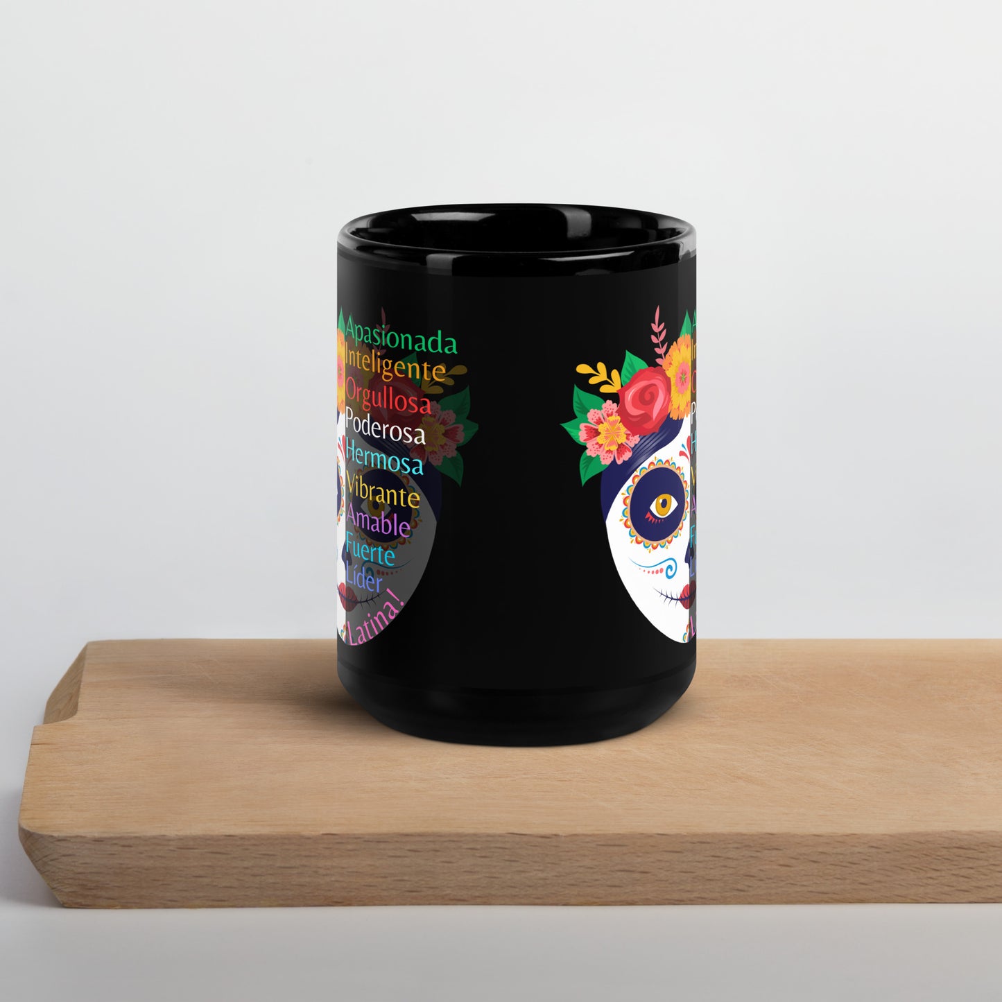 Latina by Enrique Aldana | Black Glossy Mug