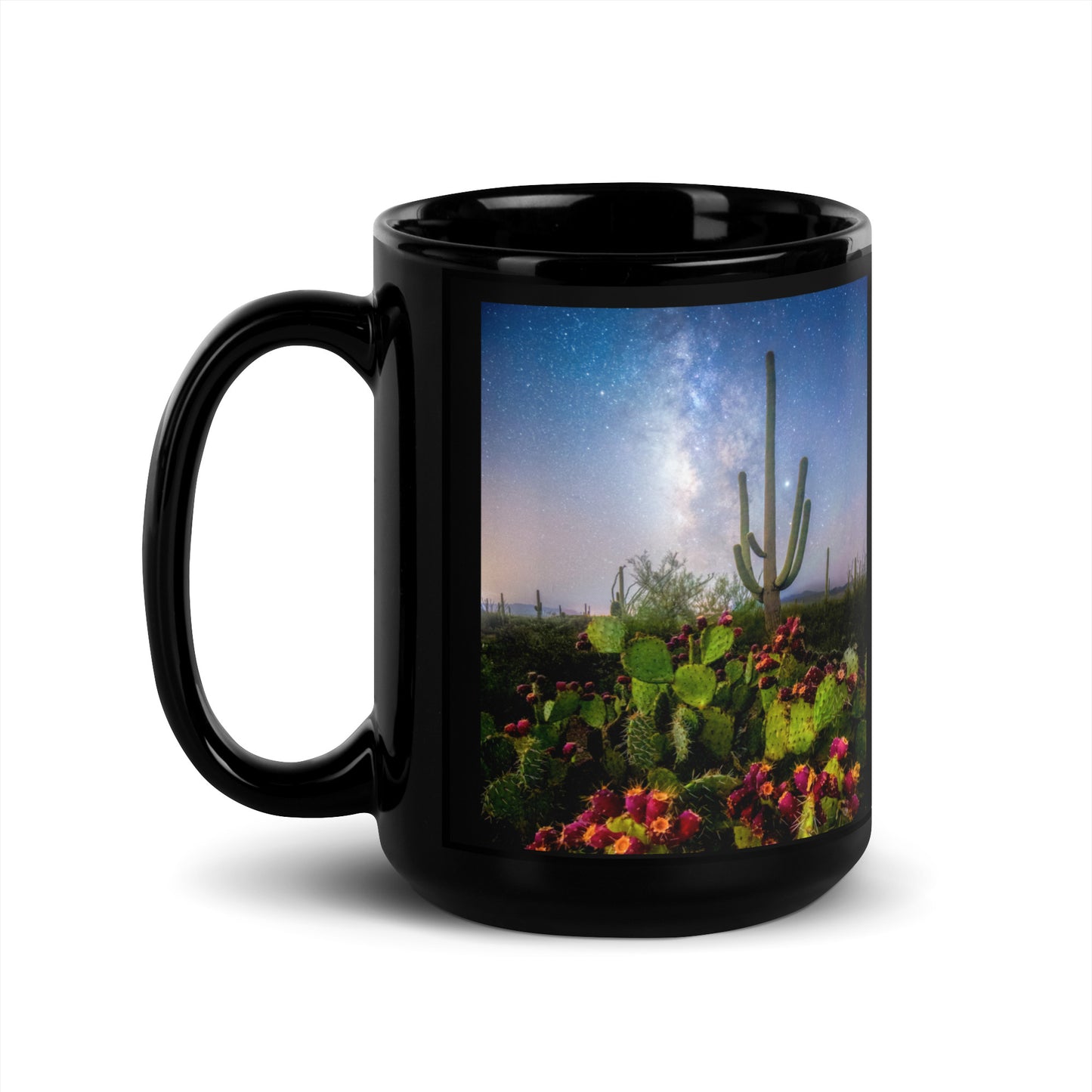 Milkyway Prickly Pear by Sean Parker Photography | Black Glossy Mug