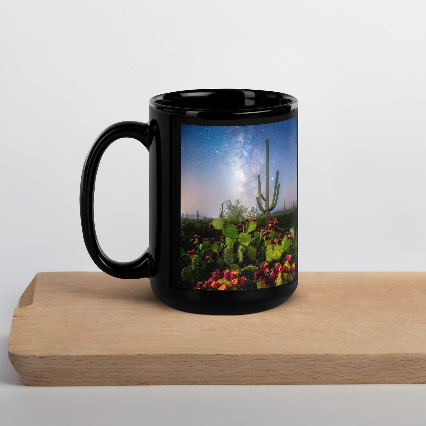 Milkyway Prickly Pear by Sean Parker Photography | Black Glossy Mug