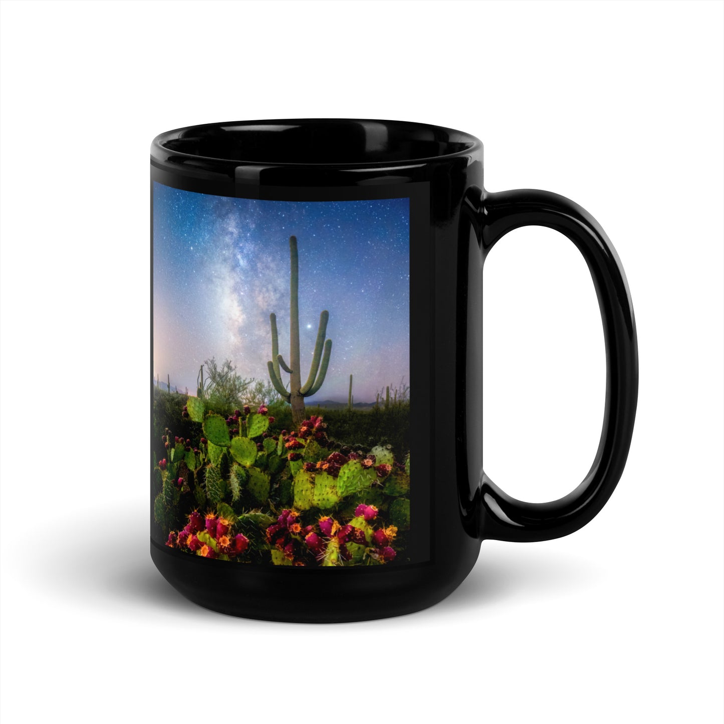 Milkyway Prickly Pear by Sean Parker Photography | Black Glossy Mug