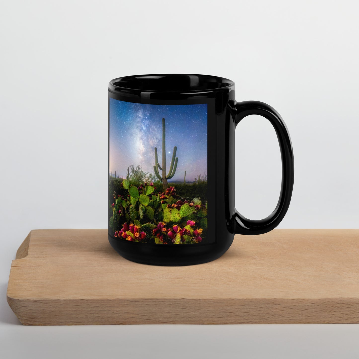 Milkyway Prickly Pear by Sean Parker Photography | Black Glossy Mug