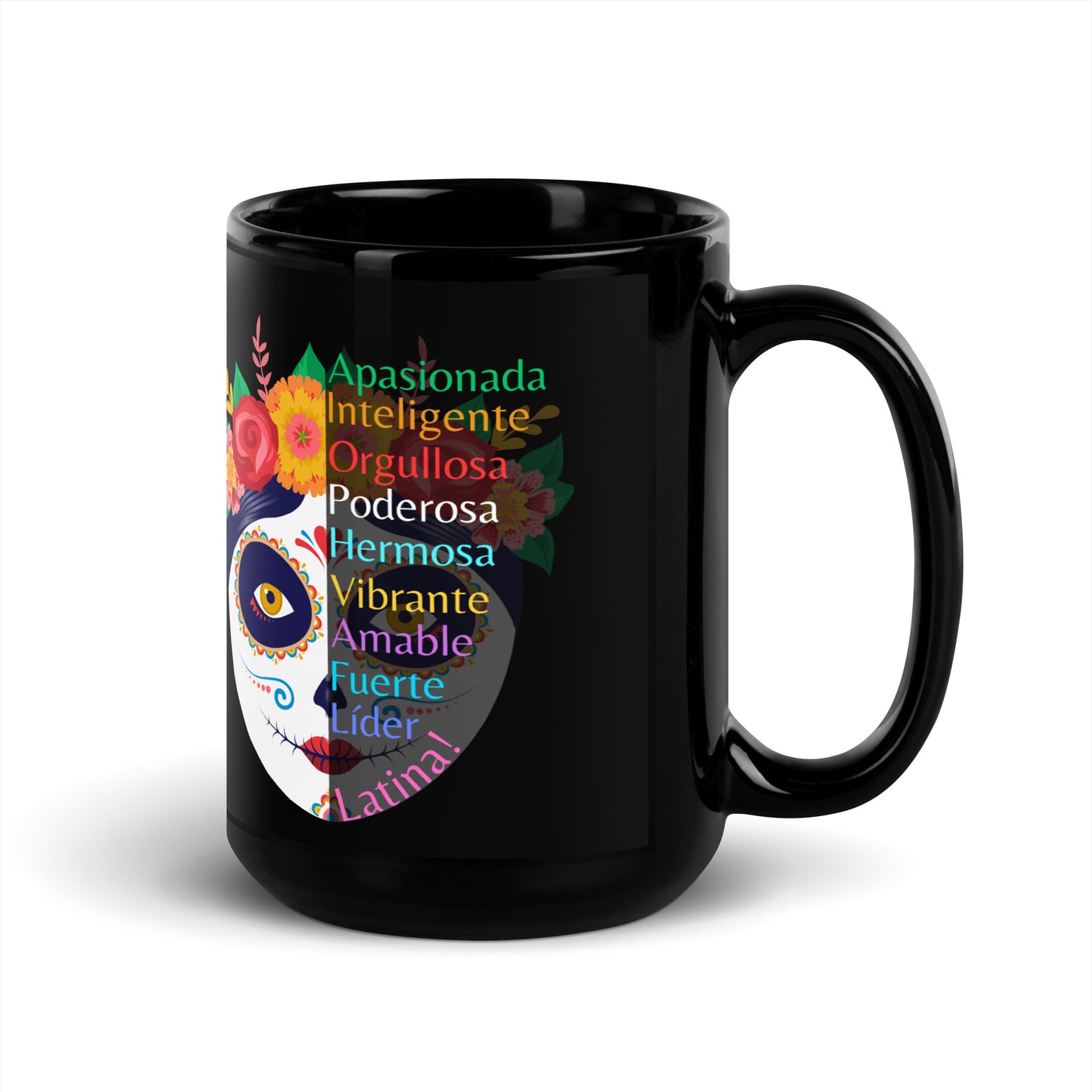 Latina by Enrique Aldana | Black Glossy Mug