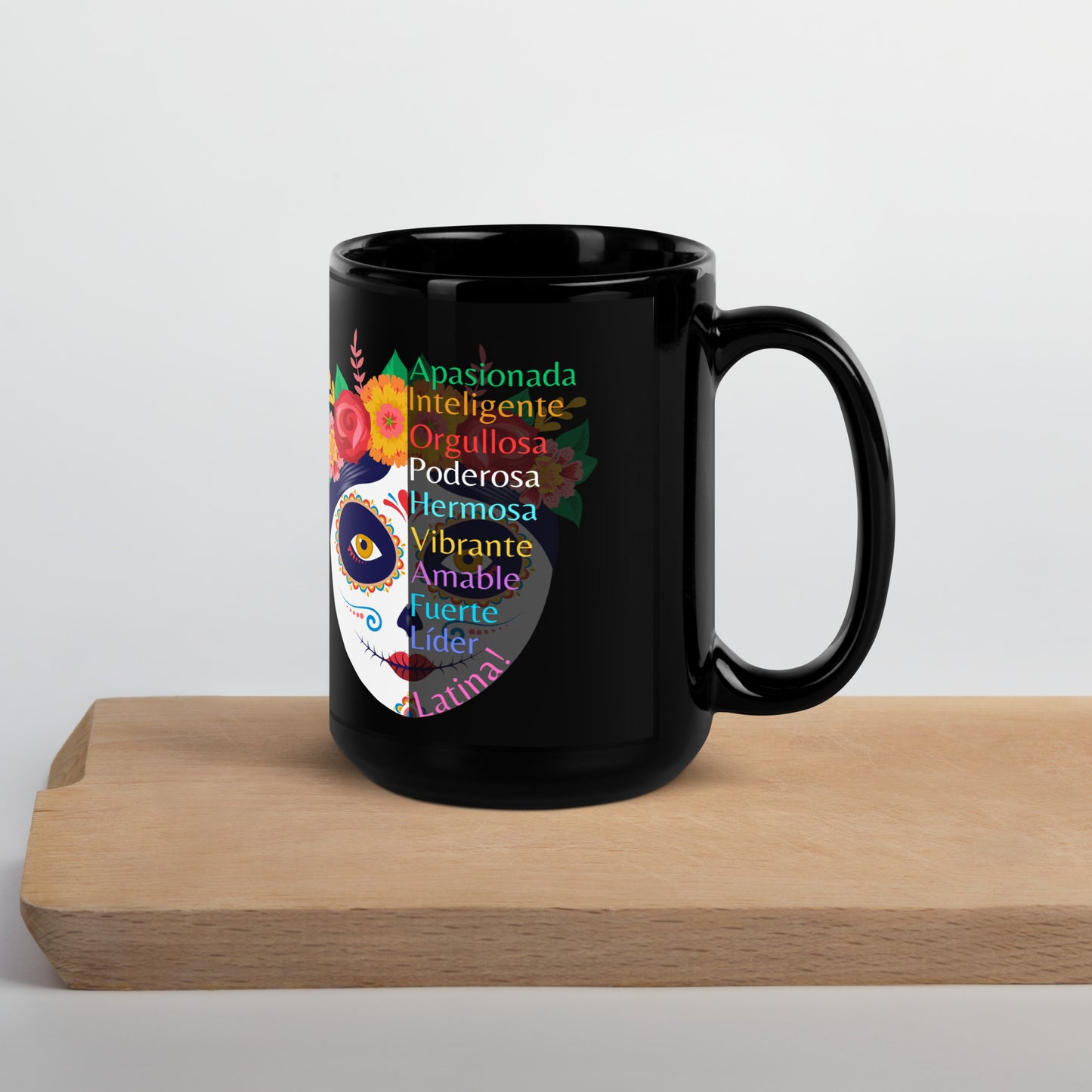 Latina by Enrique Aldana | Black Glossy Mug