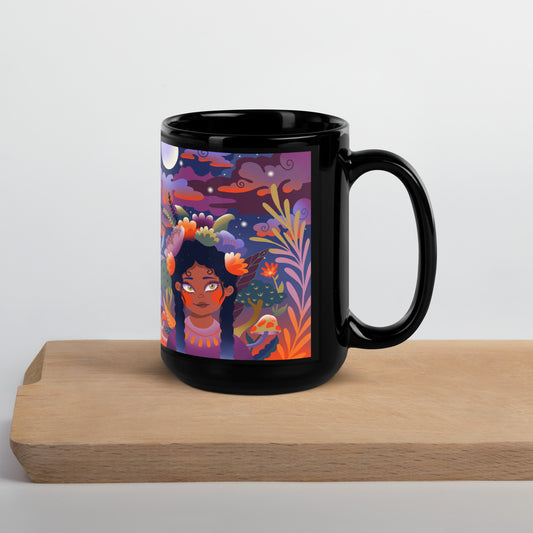 Big Little Dreams by Jessica Gonzales | Black Glossy Mug