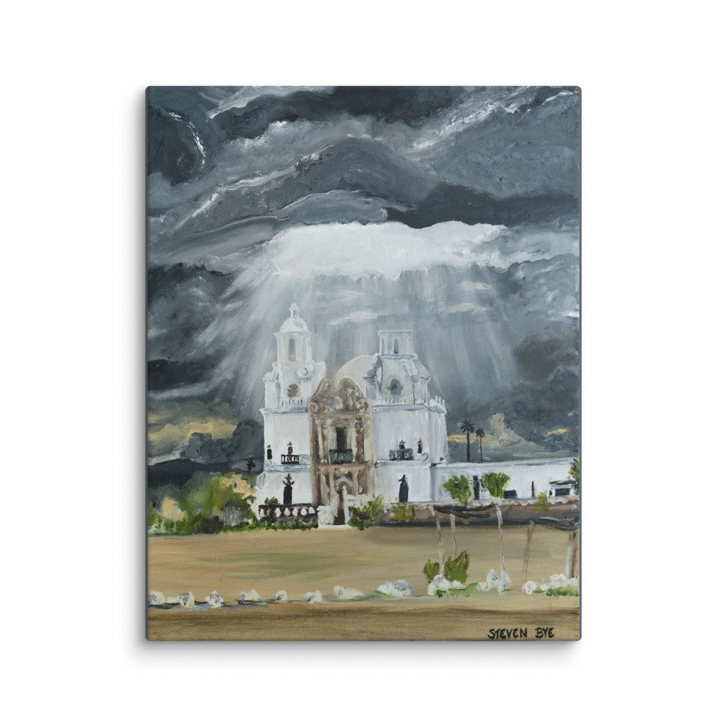 Heaven Opens Over San Xavier by Steven Bye | Wrapped Canvas