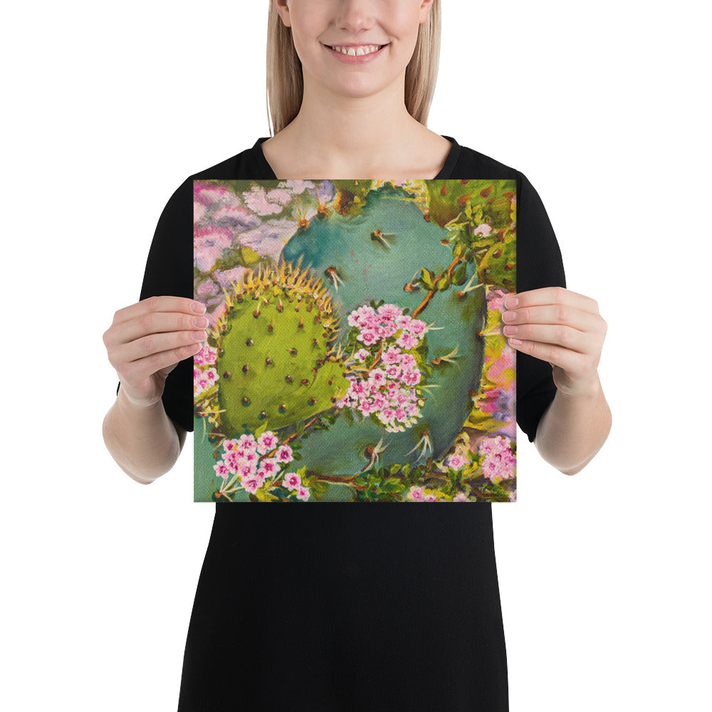 The Pink Floweret Rug | Wrapped Canvas Print