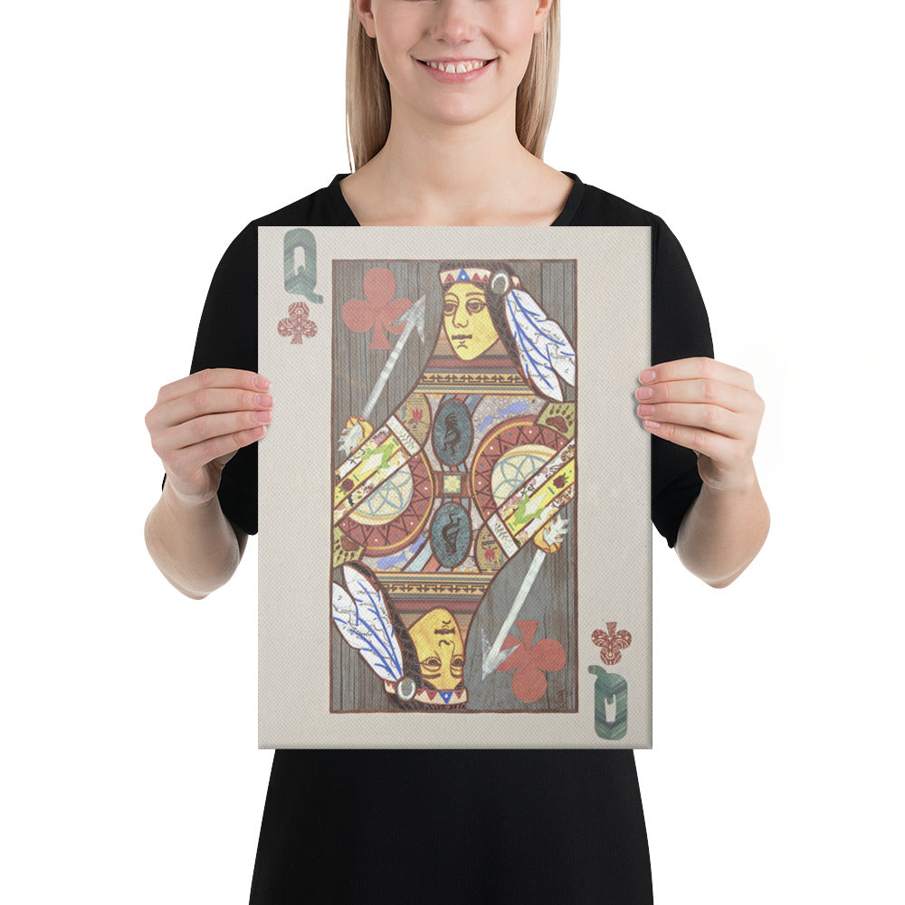 Queen of Clubs by Suzanne Villella | Wrapped Canvas