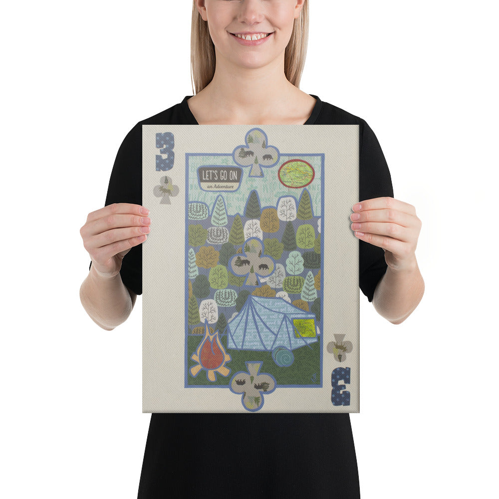 Three of Clubs by Suzanne Villella | Wrapped Canvas