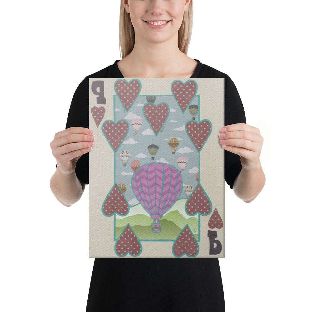 Nine of Hearts by Suzanne Villella | Wrapped Canvas