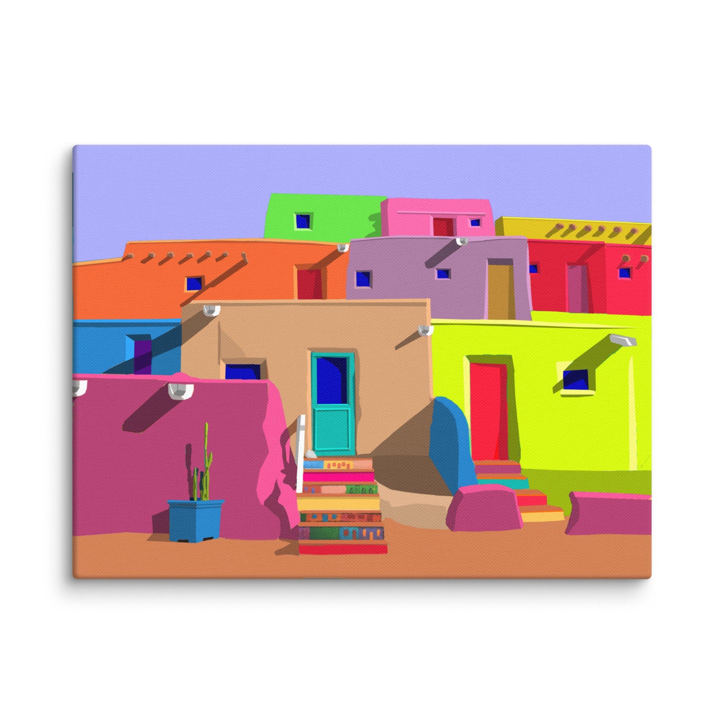 Pueblos Houses by Mike Berren | Wrapped Canvas