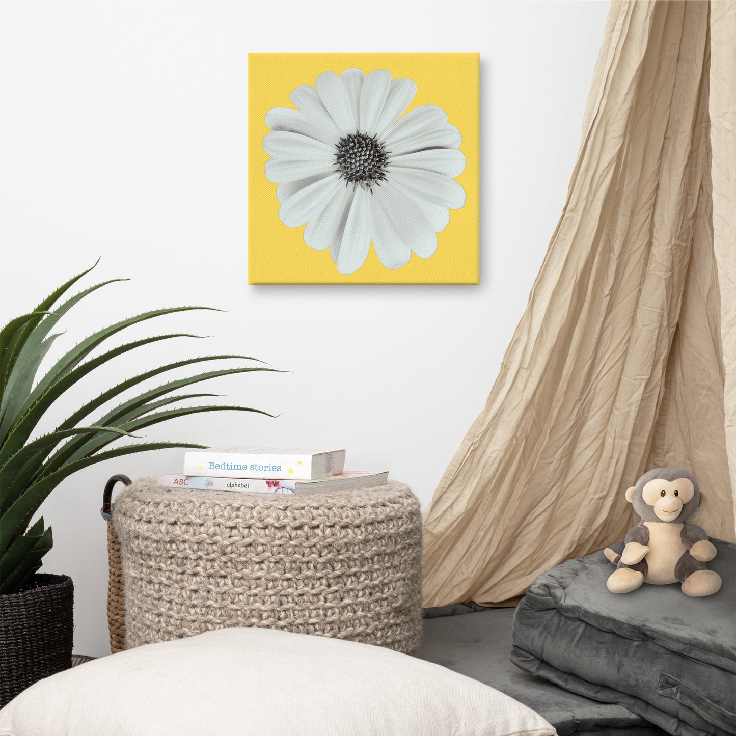 Loves Me Loves Me Not by Enrique Aldana - Yellow | Wrapped Canvas