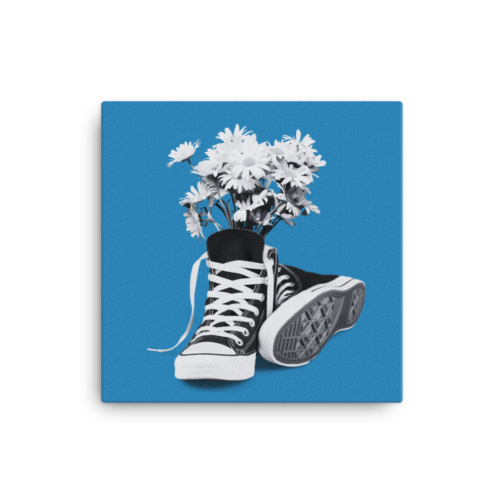 A Converse-ation by Enrique Aldana - Blue | Wrapped Canvas