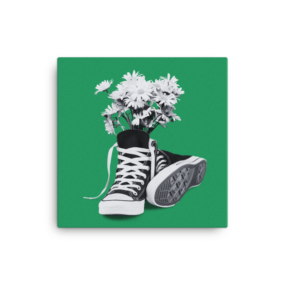 A Converse-ation by Enrique Aldana - Green | Wrapped Canvas