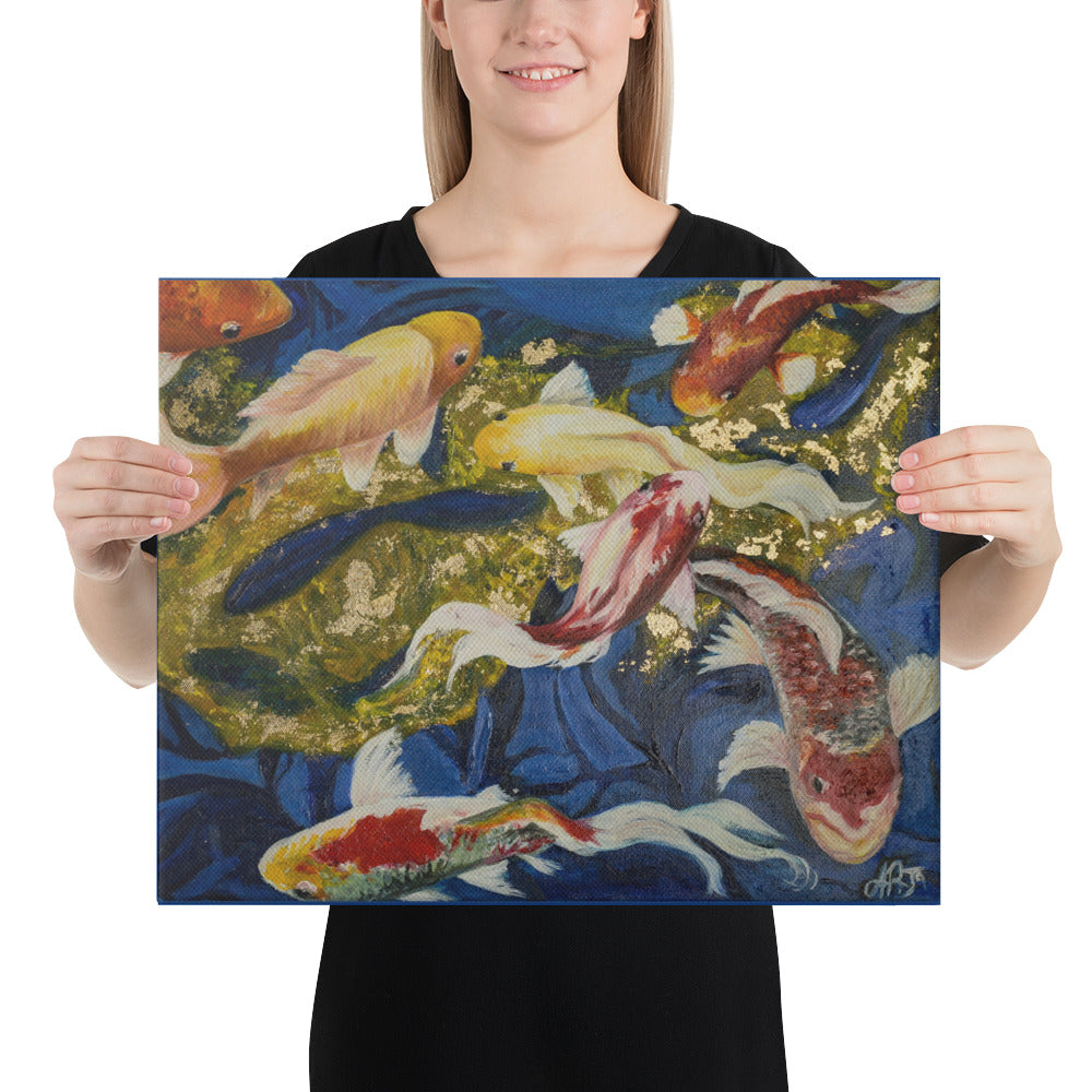 The Dancing Koi by Andrea Rodriguez | Wrapped Canvas