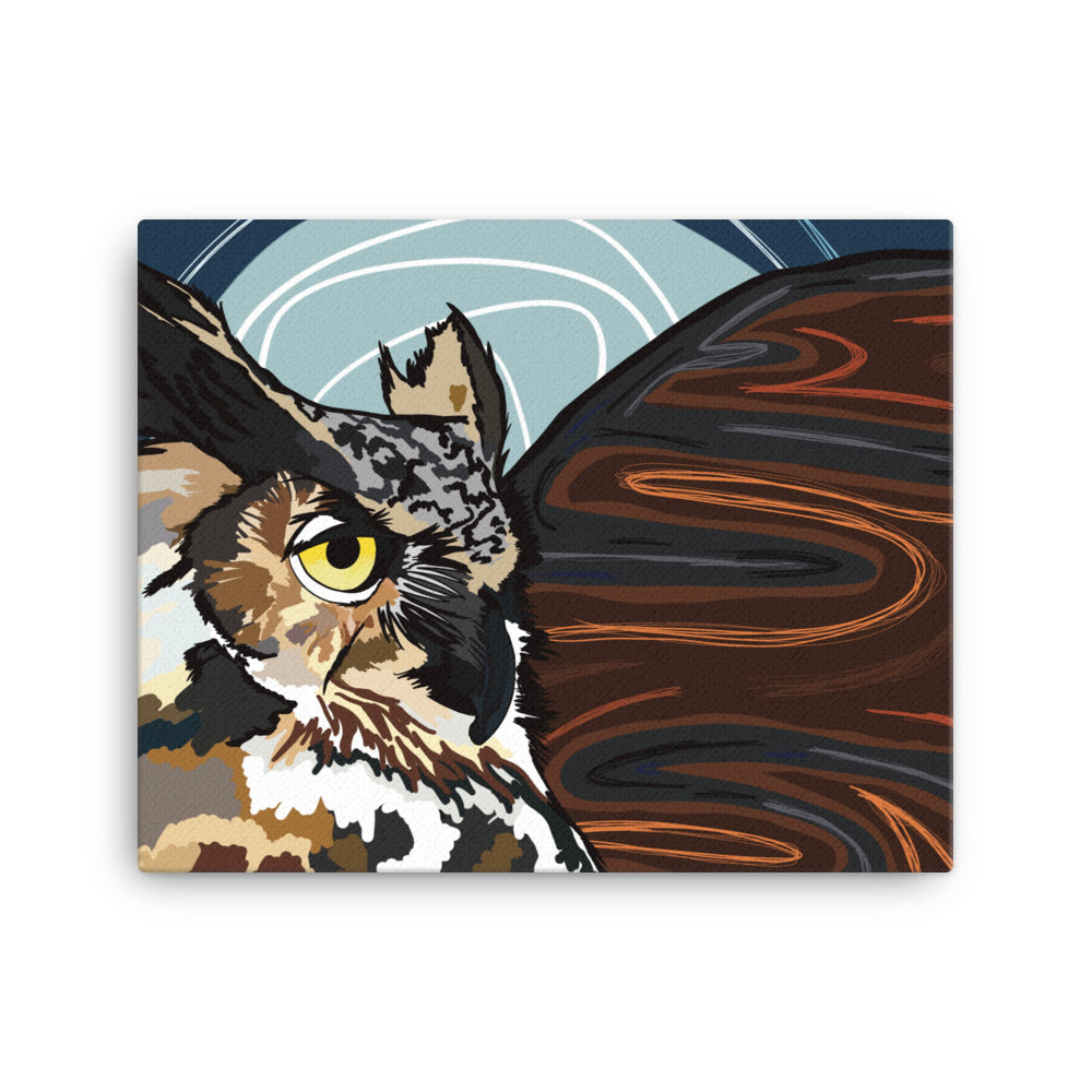 Great Horned Owl by Darby Hunter | Wrapped Canvas