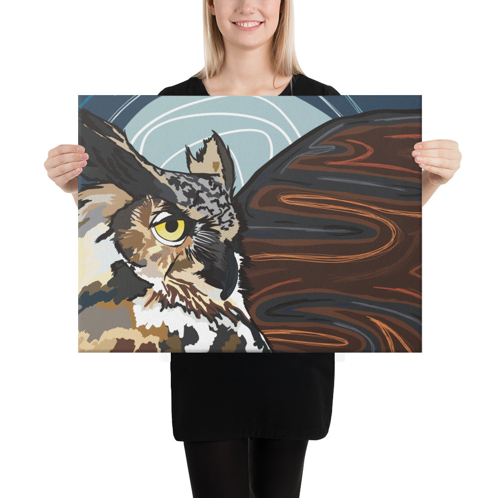 Great Horned Owl by Darby Hunter | Wrapped Canvas