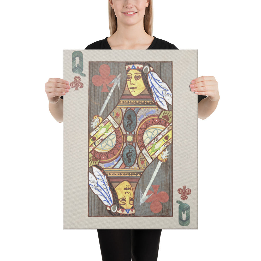 Queen of Clubs by Suzanne Villella | Wrapped Canvas