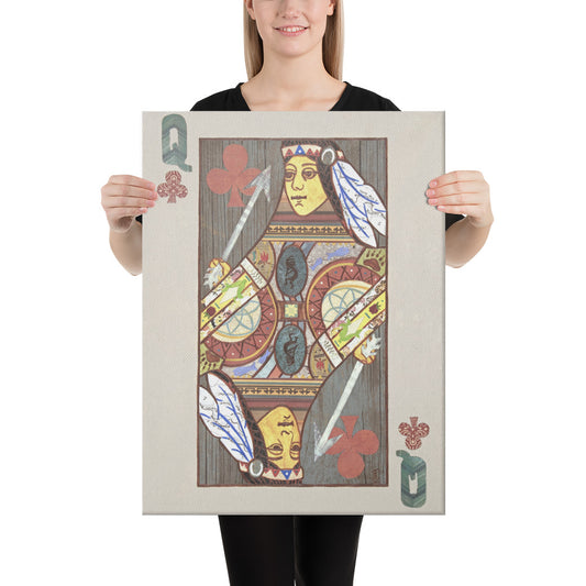 Queen of Clubs by Suzanne Villella | Wrapped Canvas