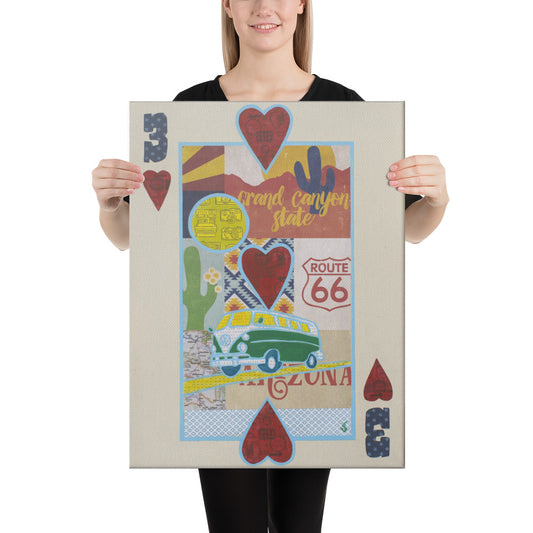 Three of Hearts by Suzanne Villella | Wrapped Canvas