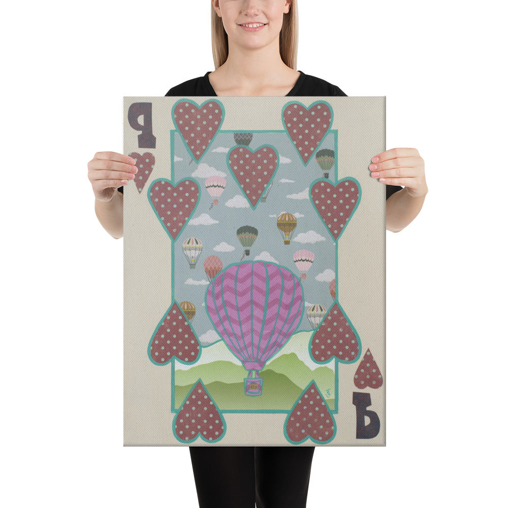 Nine of Hearts by Suzanne Villella | Wrapped Canvas