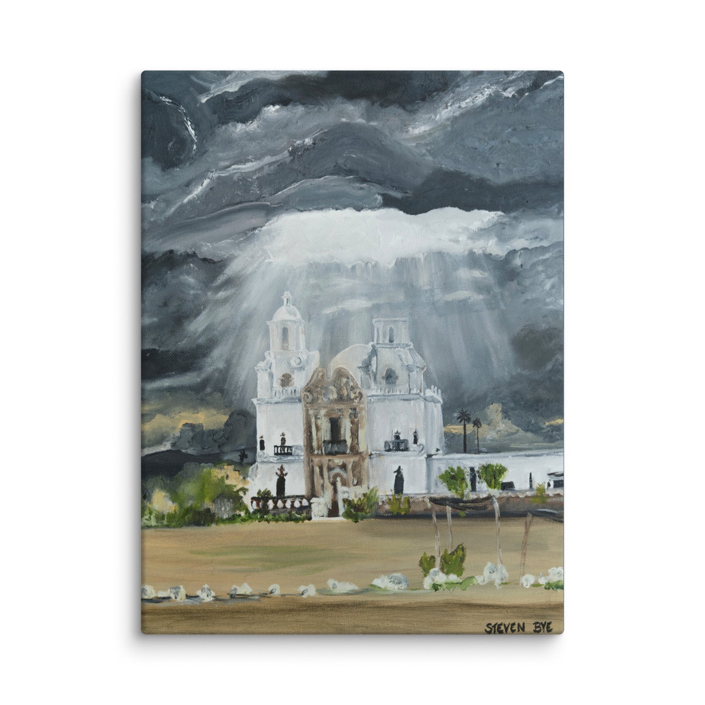 Heaven Opens Over San Xavier by Steven Bye | Wrapped Canvas