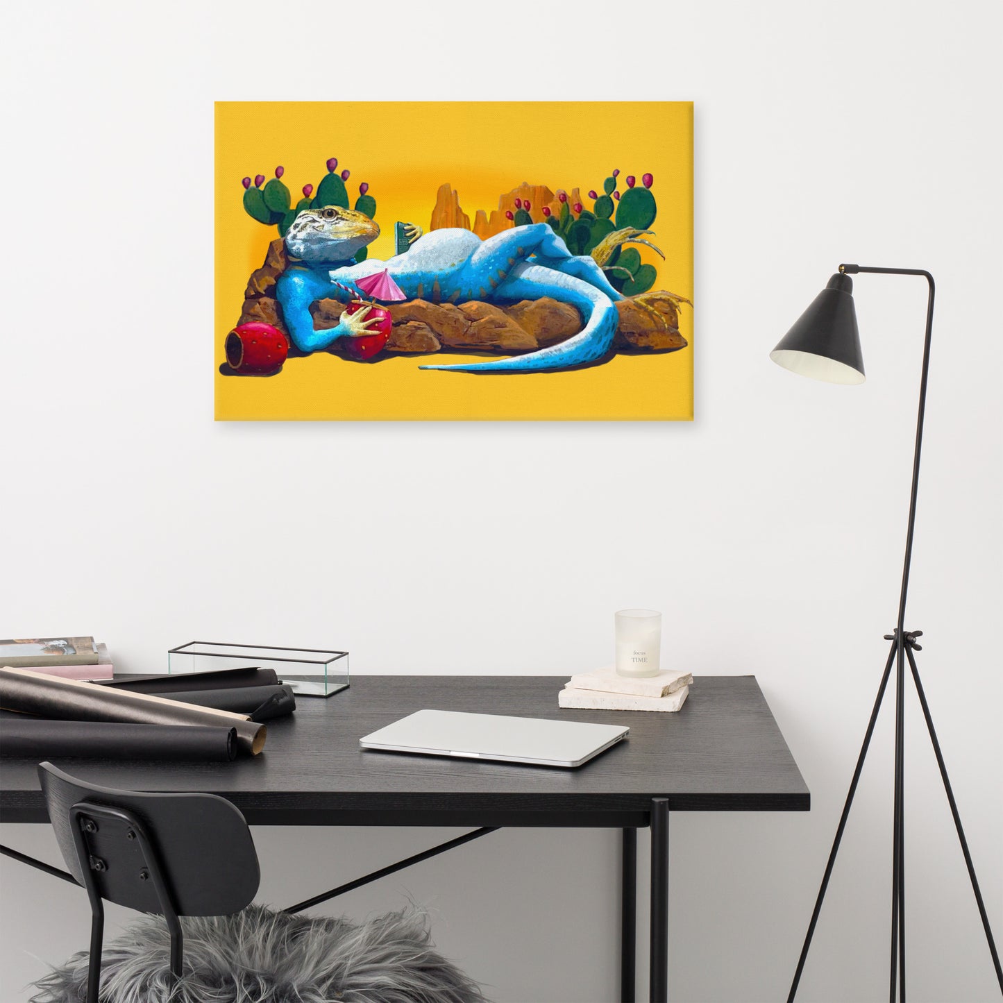 Loungin' Lizard Mural by Joe Pagac | Wrapped Canvas