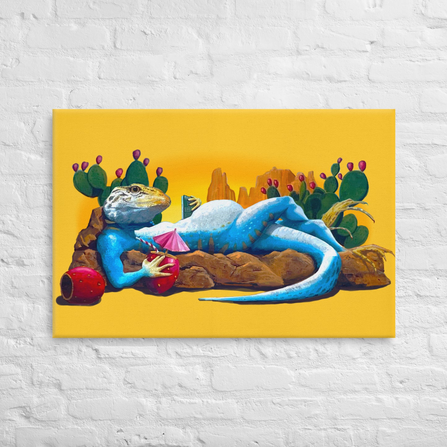 Loungin' Lizard Mural by Joe Pagac | Wrapped Canvas