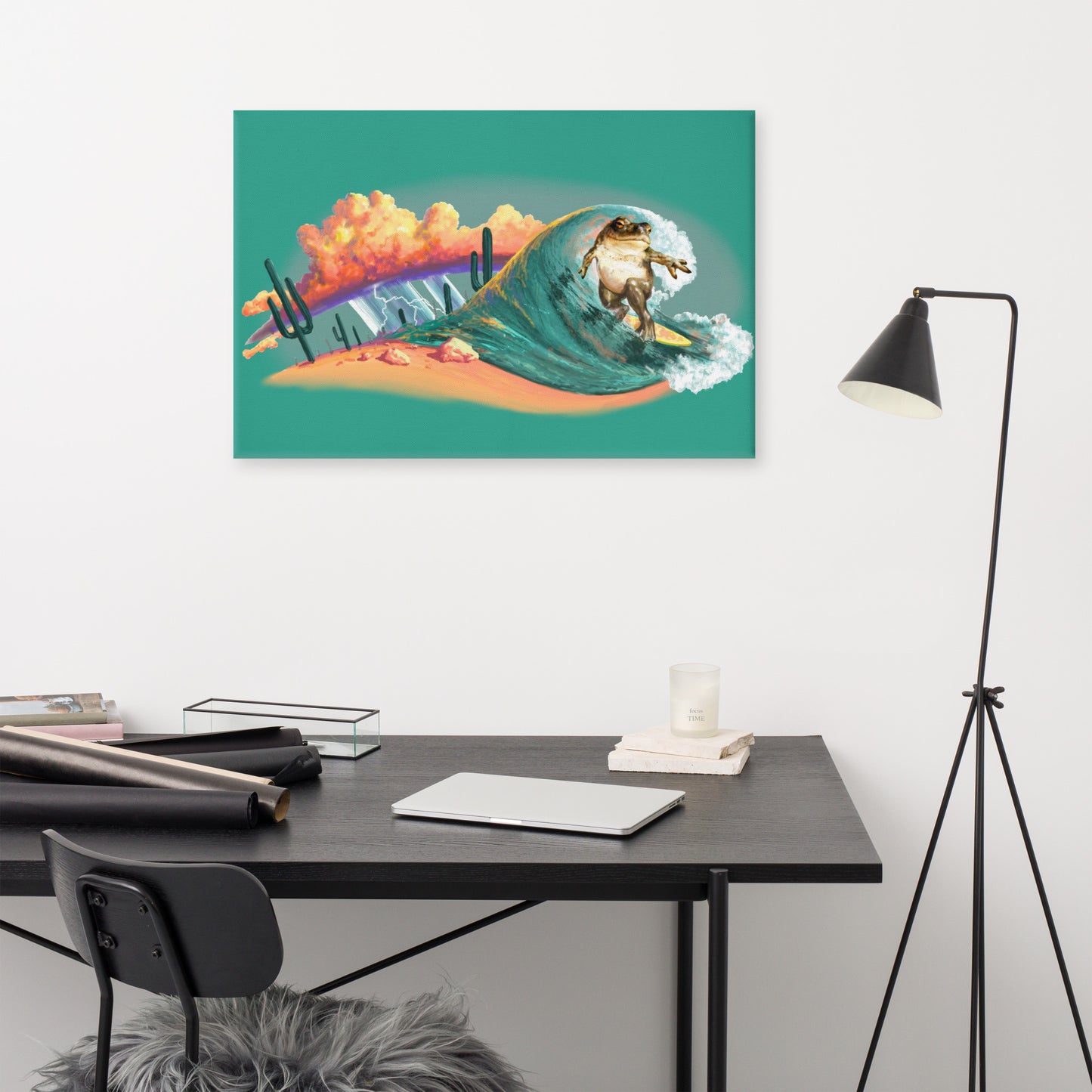 Surfer Dude Mural by Joe Pagac | Wrapped Canvas