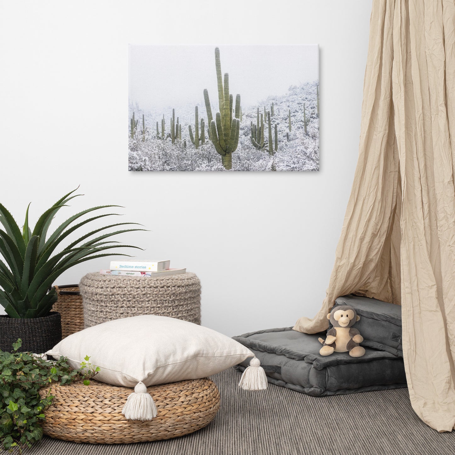 Saguaro Snowfall by Sean Parker Photography | Wrapped Canvas