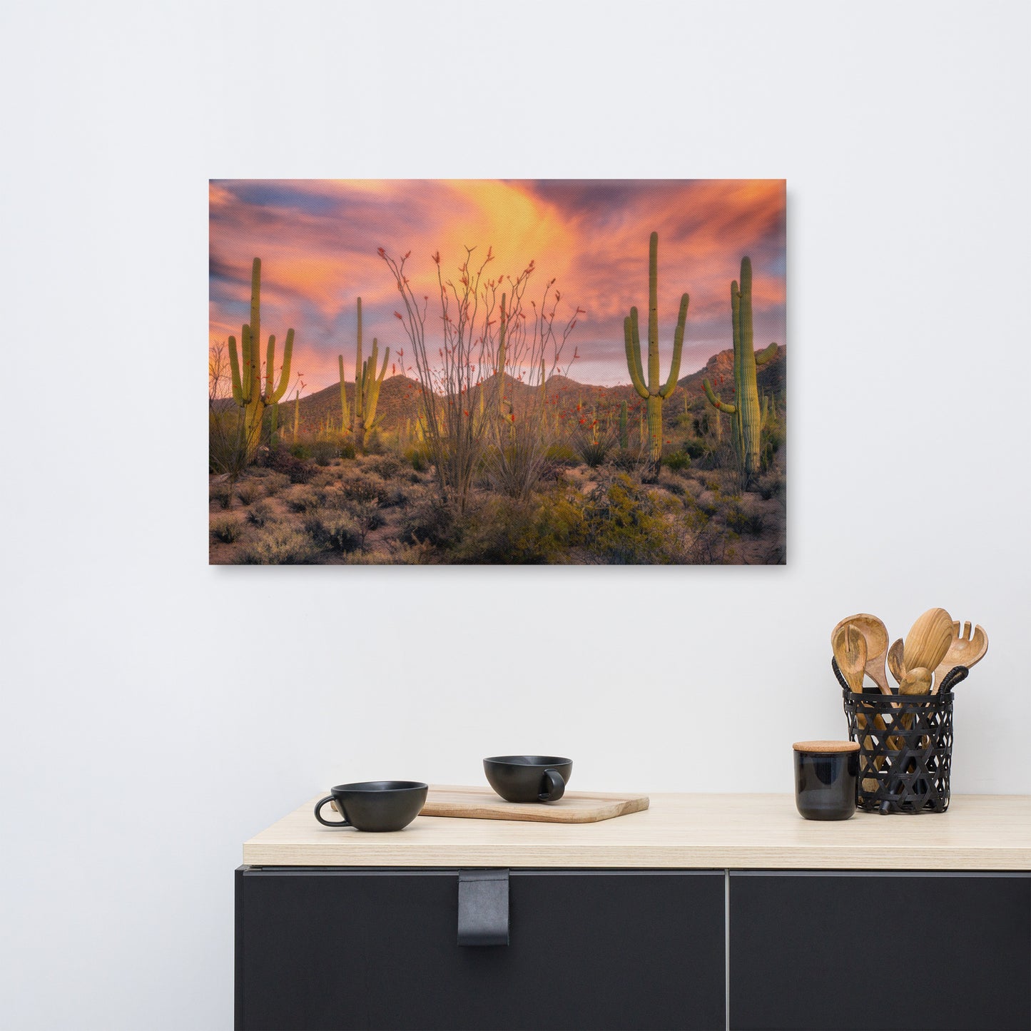 Tucson Mountain Park Sunset by Sean Parker Photography | Wrapped Canvas