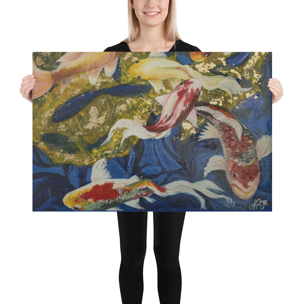 The Dancing Koi by Andrea Rodriguez | Wrapped Canvas