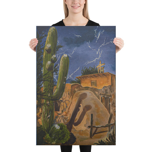 Degrazia Chapel Night Sky by Andrea Rodriguez | wrapped Canvas