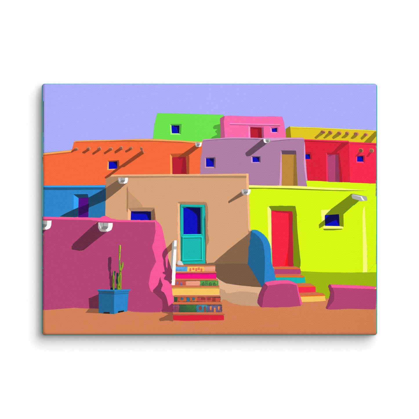 Pueblos Houses by Mike Berren | Wrapped Canvas