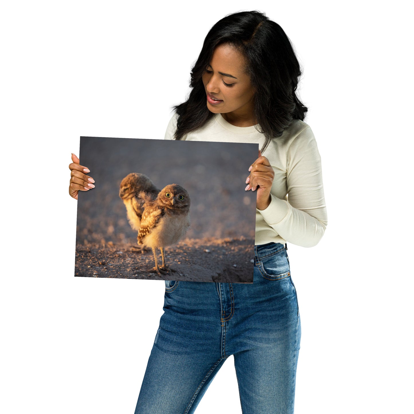 Burrowing Owls Duo by Leslie Leathers Photography l Poster