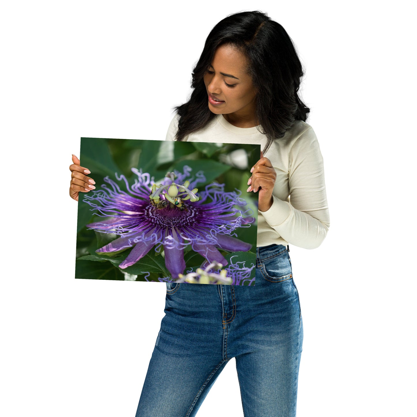 Purple Passion Flower by Leslie Leathers Photography |  Poster