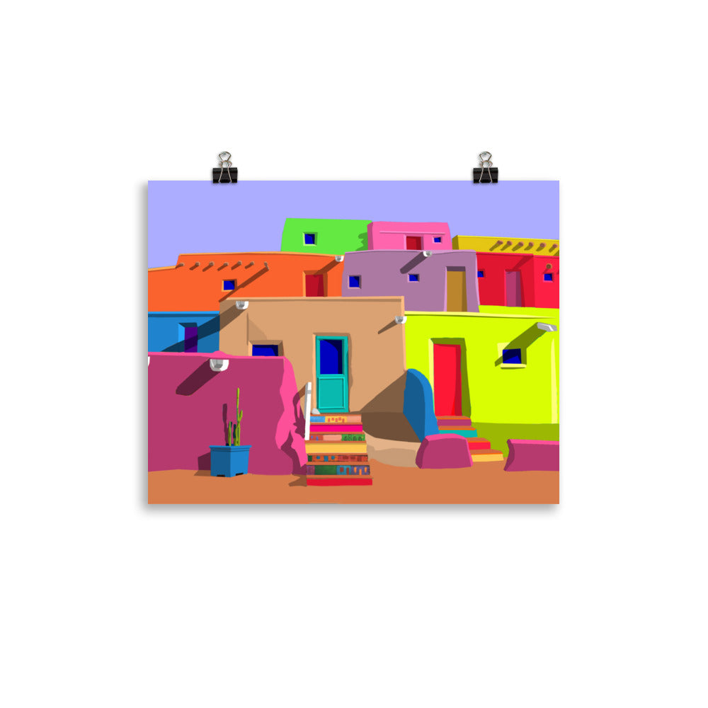 Pueblos Houses by Mike Berren | Poster