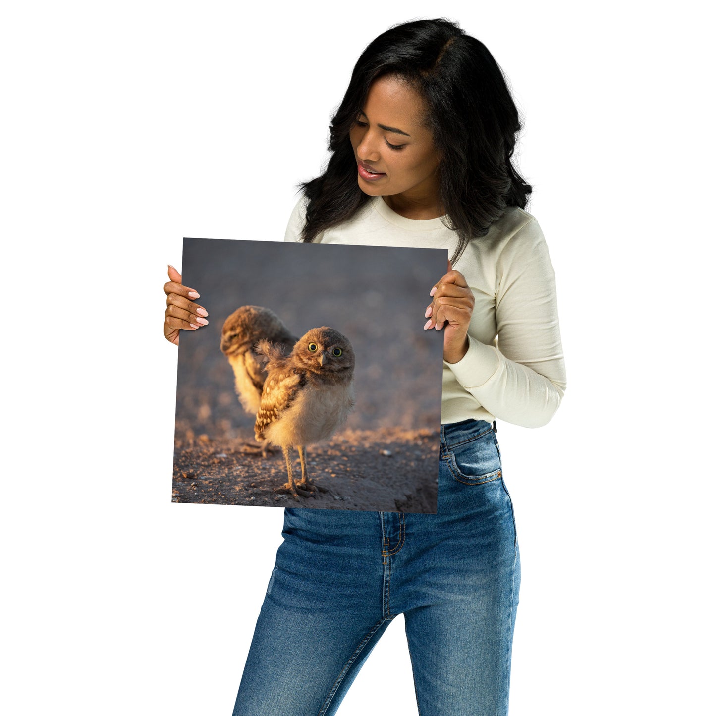 Burrowing Owls Duo by Leslie Leathers Photography l Poster